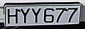 car licence plate front (1973-1990)