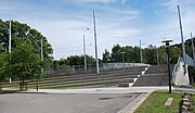 Erik Schias plass med amfiet og Geitabru i bakgrunnen. Foto: Helge Høifødt