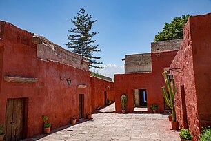 Red street in the monastery