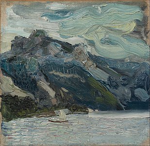 Lac Traunsee et la montagne Schlafende Griechin (v. 1908).