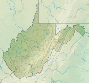 Map showing the location of Cacapon Resort State Park