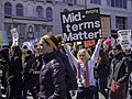 Protester holding "Mid-terms matter" sign in New York City