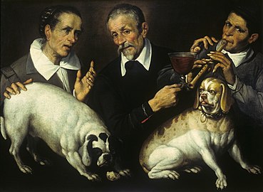 Three Men and Two Dogs, 1529