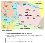 Another map of the northern Balkans, now in 1699 after the treaty. The same area is now mainly possessed by the Habsburg Empire.