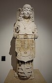 16th century stone statue depicting the Angel of Portugal, at the Machado de Castro National Museum, in Portugal.