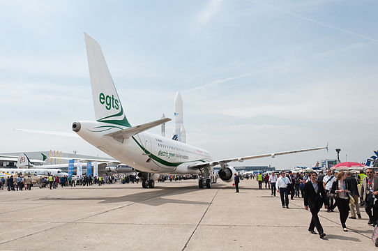 "Electric Green Taxiing System" demonstrator aircraft at Paris Air Show 2013.