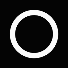 A white circle on black ground