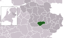 Highlighted position of Rijssen-Holten in a municipal map of Overijssel