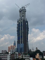 Merdeka 118 in the middle of construction, July 2019