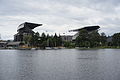 Das umgebaute Stadion vom Lake Washington aus gesehen (2015)