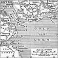 Historical map of the gulf of Aden (1888)