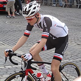 Sam Oomen aan de start van Luik-Bastenaken-Luik 2018