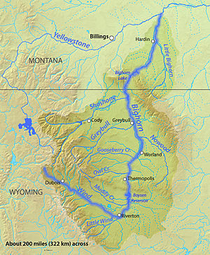 O rio Little Bighorn é afluente do rio Bighorn