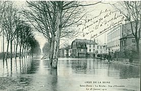 Hochwasser bei Saint-Denis und Épinay-sur-Seine