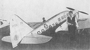 チャレンジ 1934中のIgnacy Giedgowd のPZL.26 SP-PZM