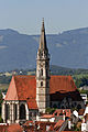 Ansicht der Stadtpfarrkirche vom Tabor aus