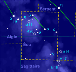 Carte de situation de l'objet M11.