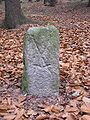 Deutsch: ein Grenzstein mit Schwertern an der historischen Grenze der Mark Meißen zur Oberlausitz am Frankenthaler Grenzweg zwischen Frankenthal und Großharthau English: Historical boundary stone of the Mark Meissen at the boarder to the Upper Lusatia