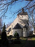 Blick von Osten auf Apsis, Langhaus und Turm