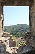 Vue du village depuis les ruines du château.