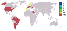 mapa kvalifikovaný zemí na MS ve fotbale 1934