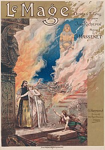 Le mage poster, by Alfredo Edel Colorno (restored by Adam Cuerden)