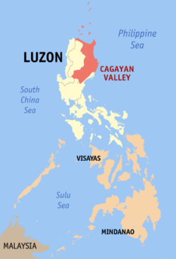 Mapa ng Pilipinas na nagpapakita ng kinaroroonan ng Region II CAGAYAN VALLEY