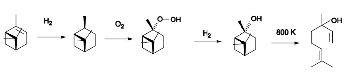 Synthese von Linalool aus Pinen