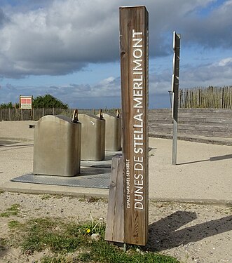 Sorted waste containers on Stella Plage (Fr).