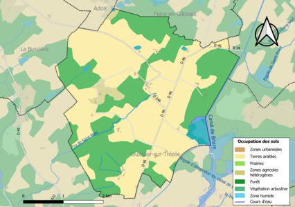 Carte des infrastructures et de l'occupation des sols de la commune en 2018 (CLC).