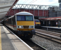 Locomotive Services Limited class 90 sat at Crewe, with a TFW Mark4 DVT in shot too.