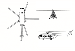 A Mi-8 háromnézeti rajza