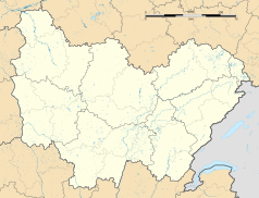 Mapa konturowa Burgundii-Franche-Comté, blisko centrum u góry znajduje się punkt z opisem „Marey-sur-Tille”