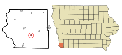 Location of Riverton, Iowa