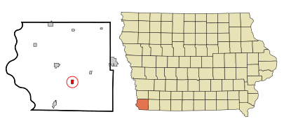 Fremont County Iowa Incorporated and Unincorporated areas Riverton Highlighted.svg