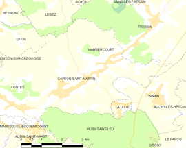 Mapa obce Cavron-Saint-Martin