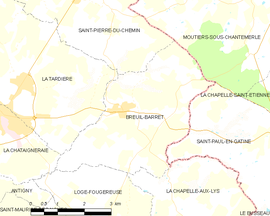 Mapa obce Breuil-Barret