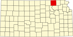 Karte von Marshall County innerhalb von Kansas