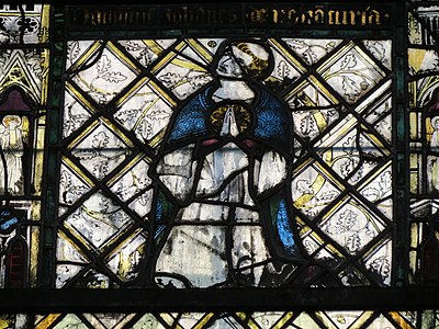 Detail of Pentecost window, Bay 36, South transept (mid-14th century)