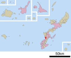 Vị trí của Chatan ở Okinawa