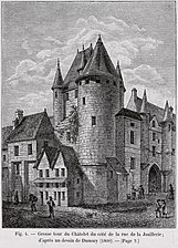 Der dicke Turm des Châtelet von der Rue de la Joaillerie aus