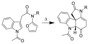 Intramoleculaire cycloadditie van indool