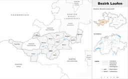 Kart som viser Distriktet Laufen.