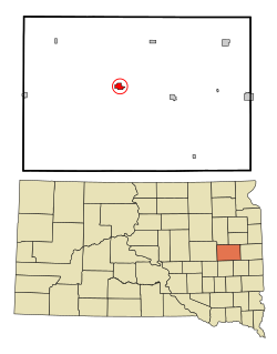 Location in Kingsbury County and the state of South Dakota