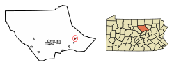 Location of Picture Rocks in Lycoming County, Pennsylvania.