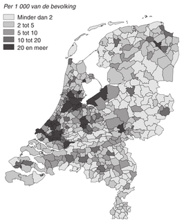 Spreiding van de Surinamers in Nederland (2011)