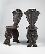 Chaise à vertugadin (vers 1575–1600, Metropolitan Museum of Art).