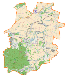 Mapa konturowa gminy Sobótka, po lewej znajduje się punkt z opisem „Górka”