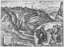 Gravure représentant Tivoli en 1578