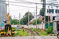 Ujung listrik aliran atas (LAA) dari jalur Tanah Abang-Rangkasbitung.